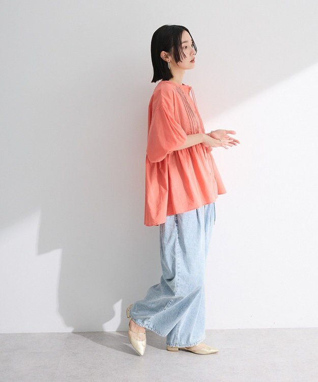 Green Parks ピンタックブラウス White