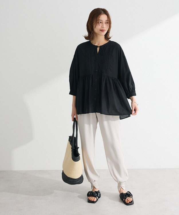 Green Parks ピンタックブラウス White