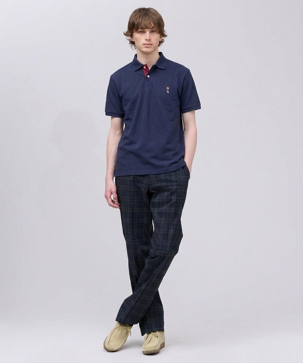 J.PRESS MEN 新デザイン【BULLDOG BOY / 8色展開】カノコレジメン ポロシャツ ネイビー系