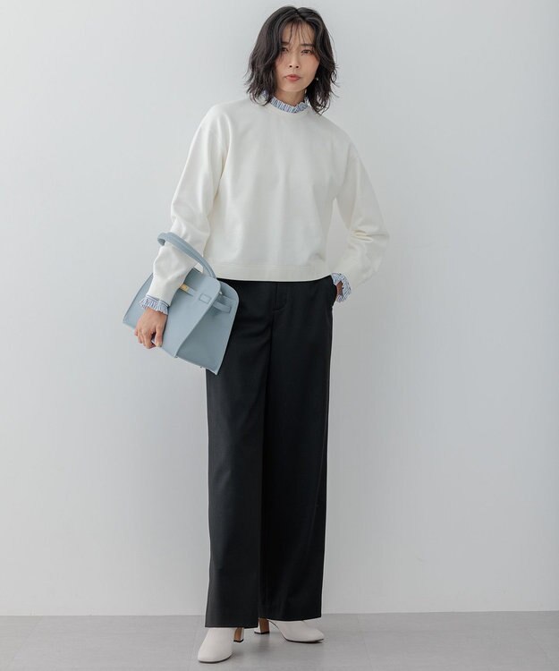 23区 【VERY3月号掲載/洗える】TRコンフォートストレッチ ワイドパンツ ブラック系