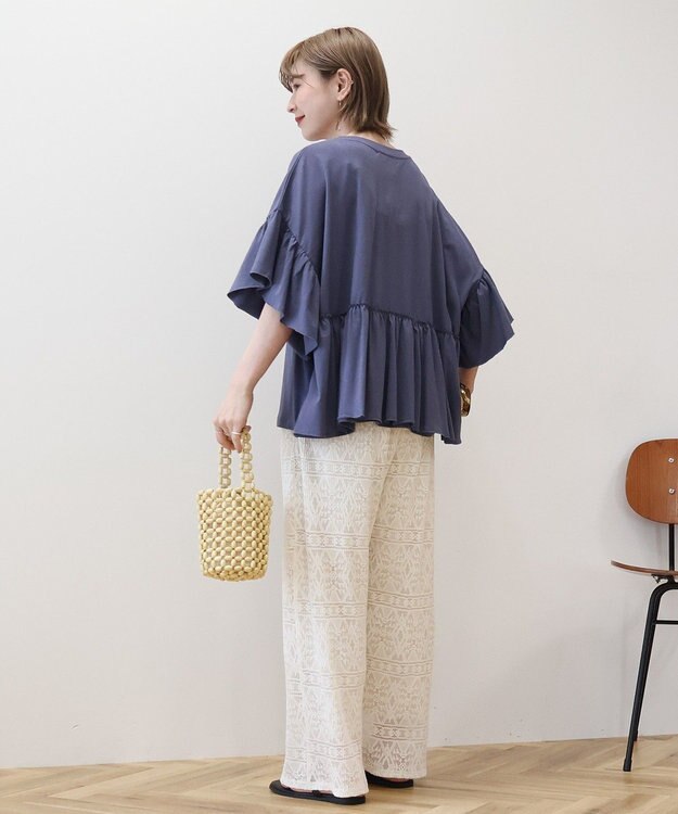 AMERICAN HOLIC バックフリル半袖プルオーバー Navy