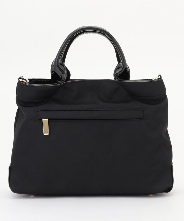 LA BAGAGERIE ツイルナイロン×エナメル 2WAYトートバッグ Sサイズ ブラック