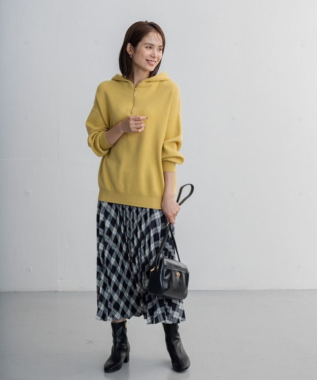 ANY 【洗える】スウェットライクフーディ イエロー