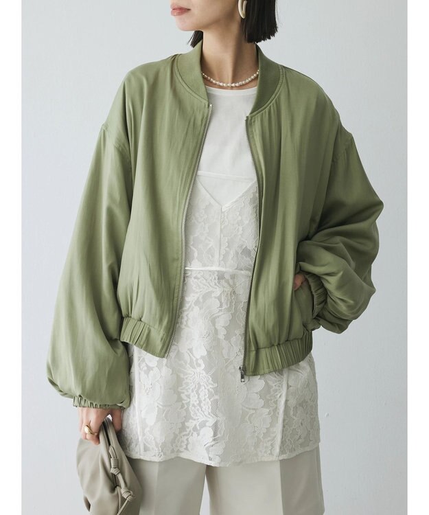 Green Parks AnriettMusee シャーリングスリーブＴシャツ＋レースキャミソールＳＥＴ Off White