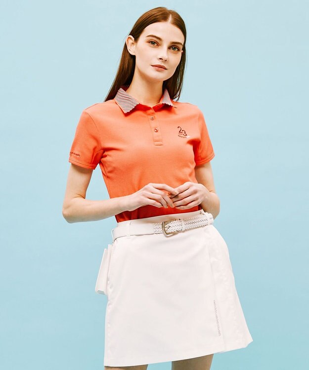 23区GOLF 【WOMEN】ハニカムライト鹿子 半そでポロシャツ ピンク系