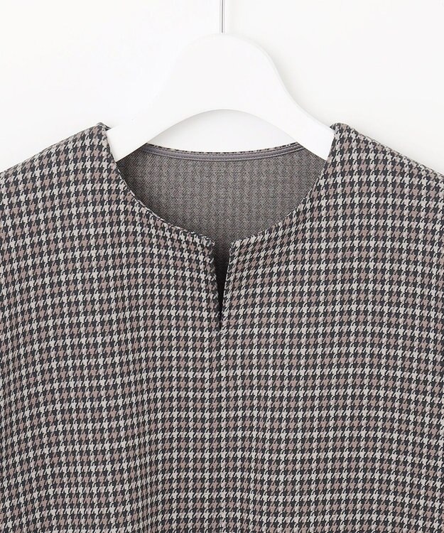 J.PRESS LADIES L ガンクラブチェック ペプラム カットソー ブラウン系3