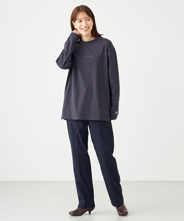 SHARE PARK LADIES 【UVカット・吸水速乾・ストレッチ・軽量 】モックネックＴシャツ グレー系