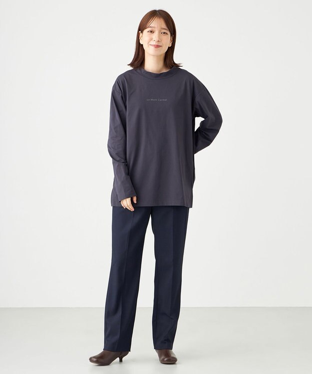 SHARE PARK LADIES 【UVカット・吸水速乾・ストレッチ・軽量 】モックネックＴシャツ グレー系