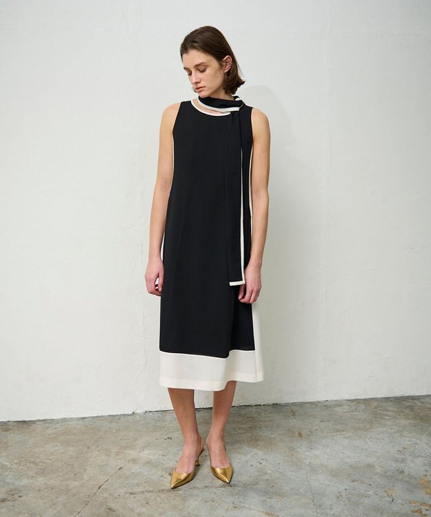 GRACE CONTINENTAL バイカラーフレームドレス ブラック