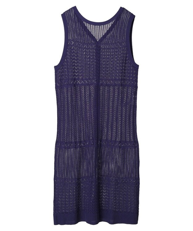 Green Parks すかし柄ロングベスト Blue