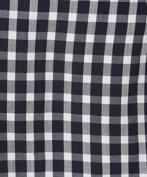 ANY 【UVカット/吸水速乾/抗菌防臭】エニィファンクション 袖フレアブラウス ネイビーギンガム