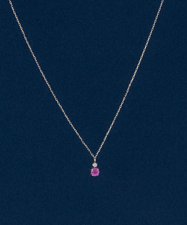 Phoebe 【K10】ジュエルラックネックレス　ルビー/7月誕生石/天然石/全長:40cm