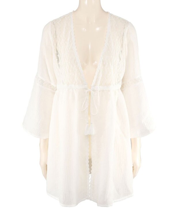 San-ai Resort（三愛水着楽園） レース羽織り　F　【San-ai Resort（サンアイリゾート）】 ホワイト