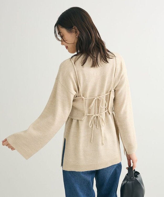 Green Parks ＳＥＴ２点　ニットキャミ＋ニットチュニック Brown Mixture