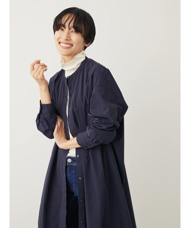 AMERICAN HOLIC バンドカラーシャツワンピース Navy