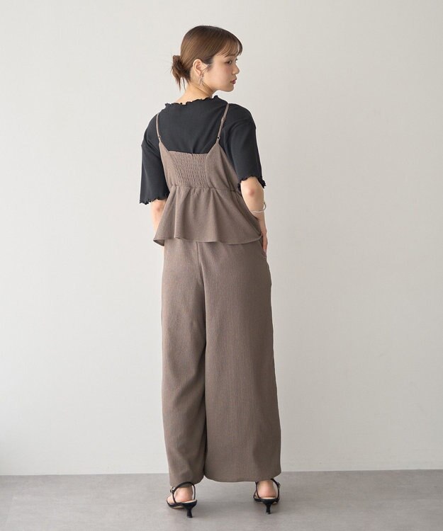 earth music&ecology ペプラムロンパース Mocha