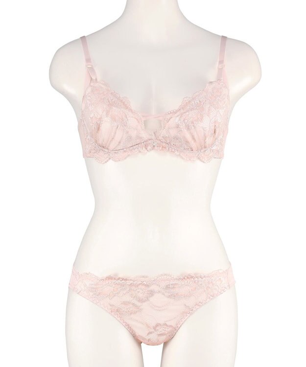 San-ai Resort（三愛水着楽園） 【WEB限定】【プチプラブラセット】純欲カラーヌーディーレーシーストリングブラ＆ショーツセット 【northerly】 ピンクB