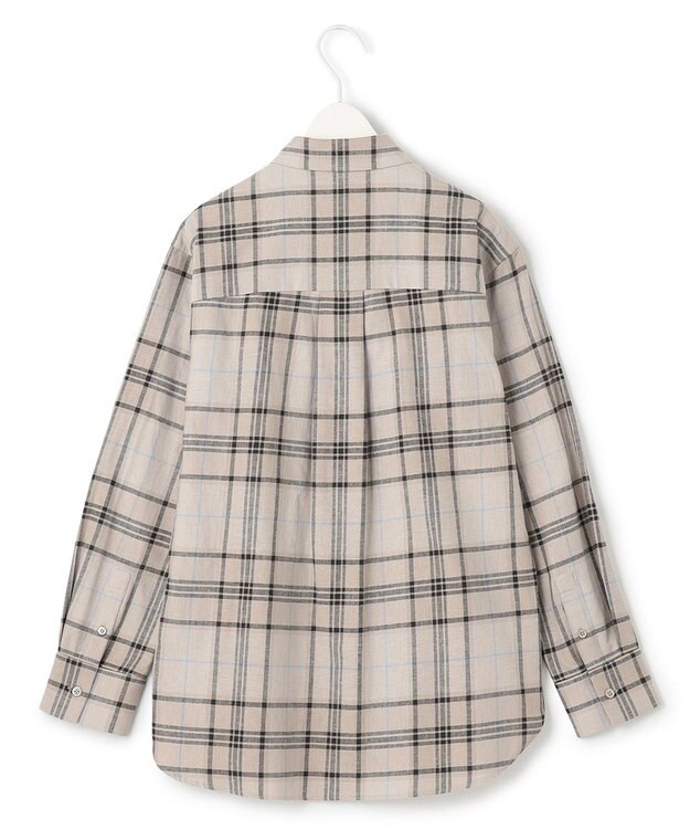 ICB 【洗える】コットンカポックチェック シャツ アイボリー系チェック柄