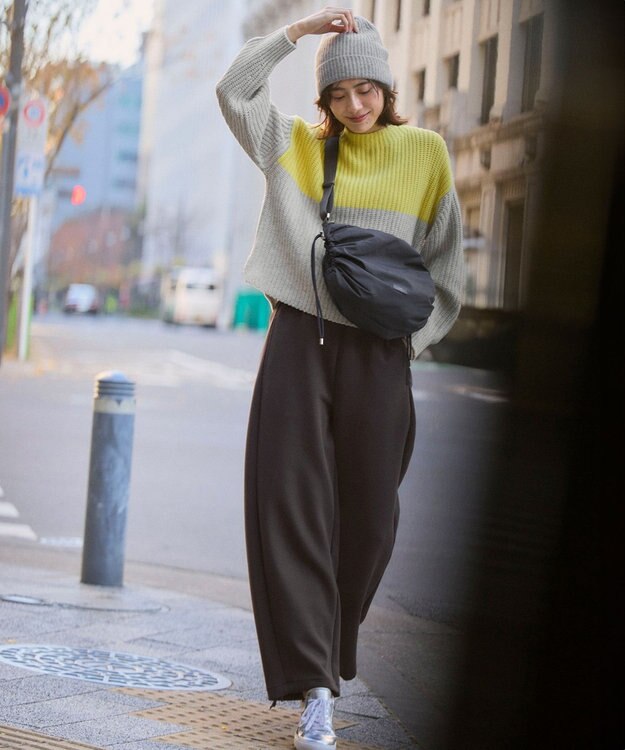 23区 ピュアカシミヤ ニット帽 ライトグレー系