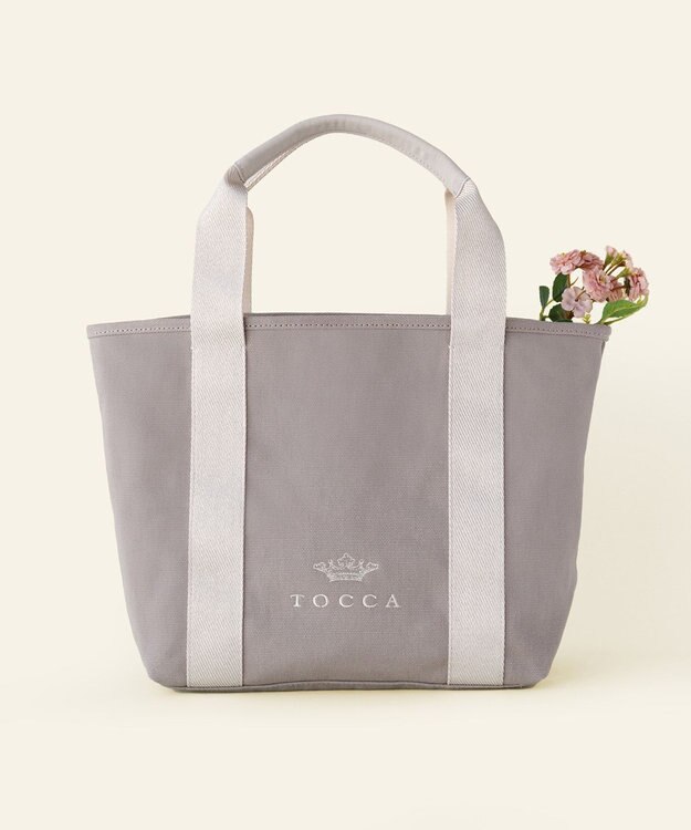 TOCCA 【WEB＆一部店舗限定】LUMINA STRADA CANVAS TOTE キャンバストートバッグ グレー×シルバー