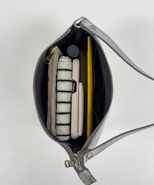 russet ソフトレザーシンプルショルダーバッグ【silver】(CE-1462) Silver