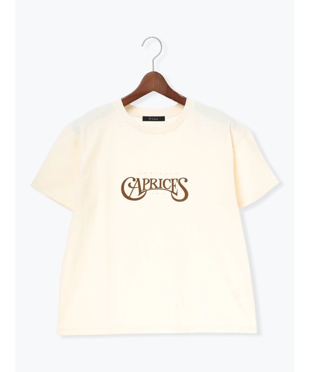 Te chichi パール&ロゴプリントTシャツ クリーム