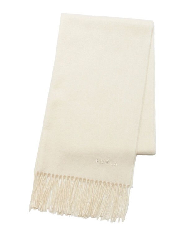 MOONBAT 【洗えるカシミヤ】FURLA カシミヤ100％ 無地ビッグマフラー／幅50cm オフホワイト
