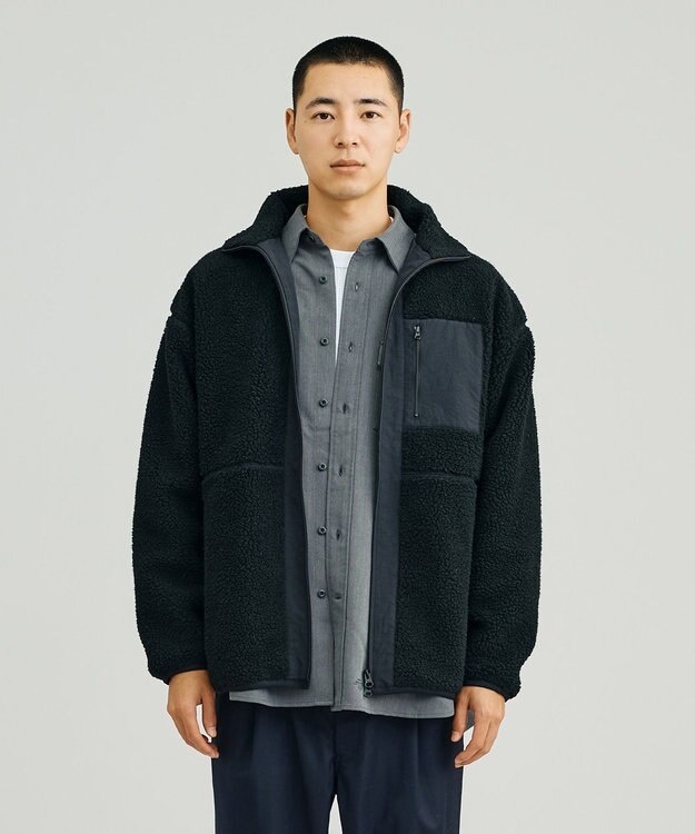 J.PRESS YORK STREET 【UNISEX】ボアブルゾン ブラック系