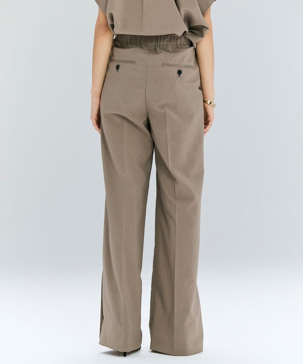 BEIGE， 【洗える/接触冷感/速乾/UVケア対応・Precious ９月号掲載】BATEAU / イージーウエストサイドスリットタックパンツ Taupe