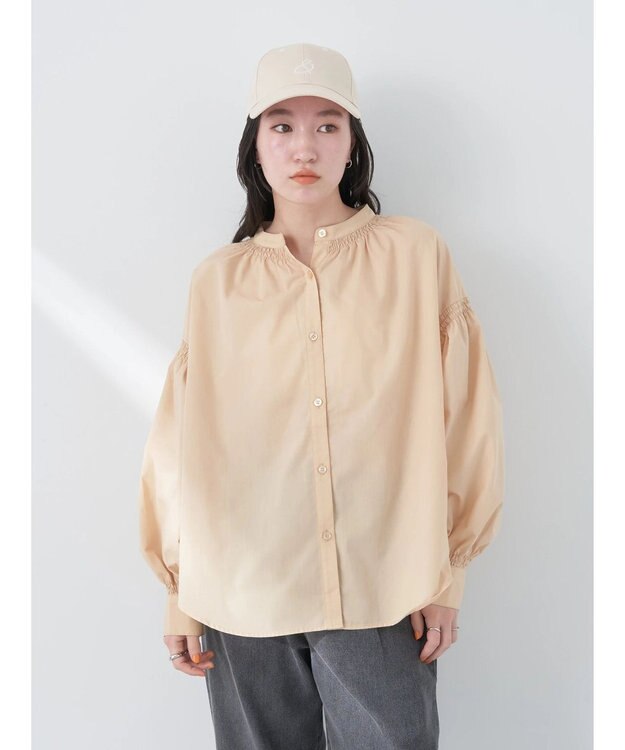 earth music&ecology シャーリングシャツ Beige