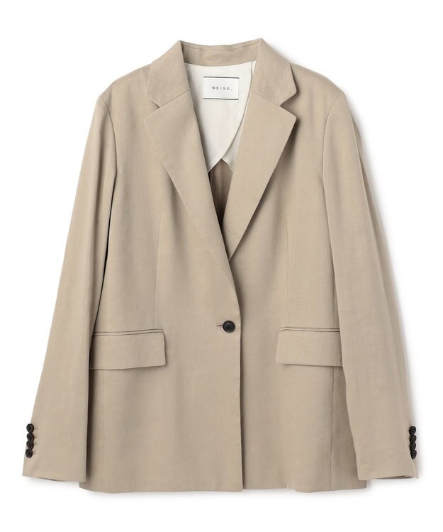 BEIGE， MICA / リネンブレンドテーラードジャケット  L.Taupe