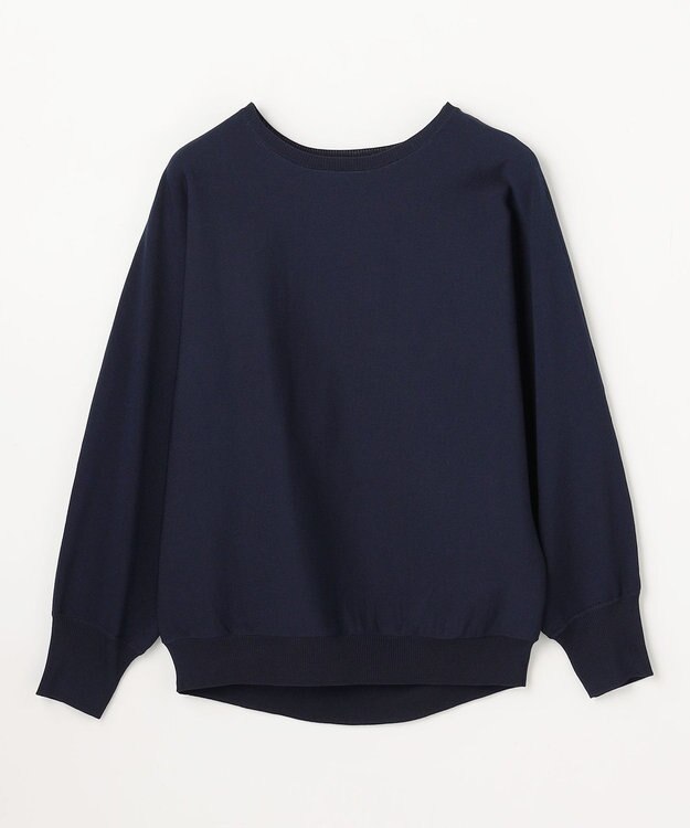 ANY スプリングカラーニットドルマンプルオーバー ネイビー