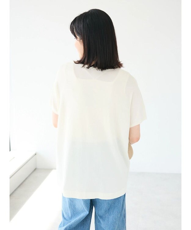 CRAFT STANDARD BOUTIQUE UVカット/接触冷感/洗える/ 半袖ニットプルオーバー Ivory