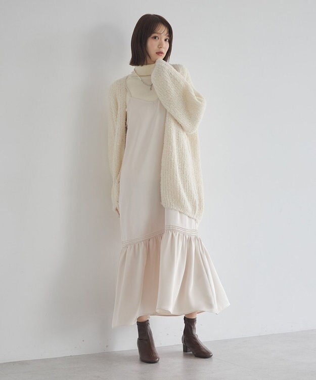 earth music&ecology スパンコールブークレカーディガン Ivory