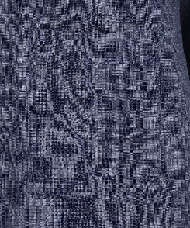 J.PRESS MEN オープンカラーリネンパッチシャツ ネイビー系