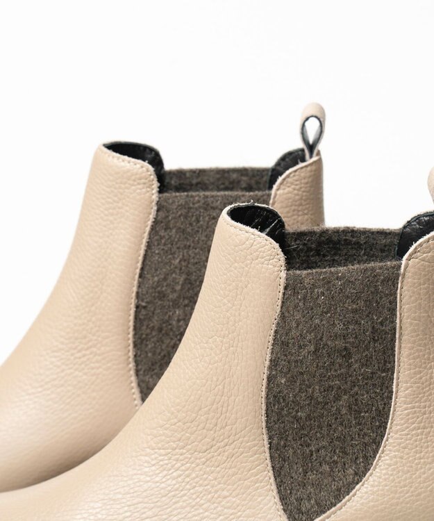 BONTRE 【LucaGrossi/ルカグロッシ】サイドゴアタンクソールブーツ ベージュ