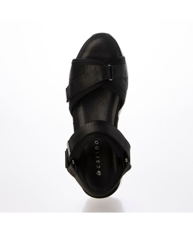 MODE ET JACOMO <carino>厚底クロスベルトスポーツサンダル ブラック