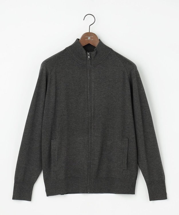 JOSEPH ABBOUD 【チクチクしない/イージーケア/3シーズン対応/サスティナブル】SNOWY  スタンドジップカーディガン グレー系
