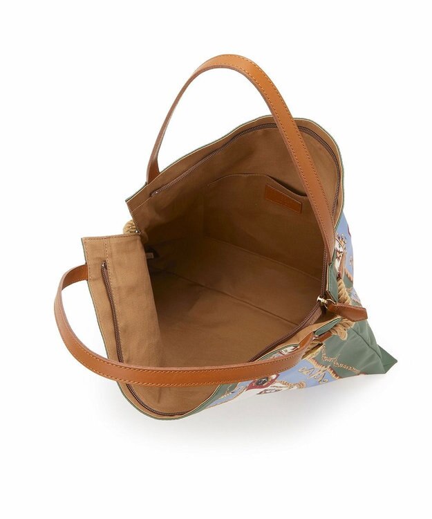 TOPKAPI 【TREASURE TOPKAPI】【アーカイブ】マイルドサテン スカーフ パネル柄 トートバッグ 2023 グリーン