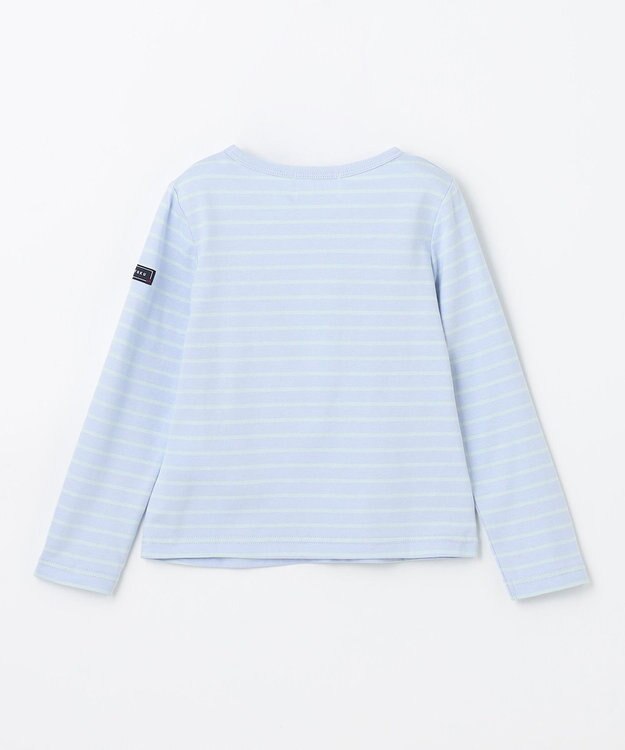 組曲 KIDS 【110-140㎝】長袖ボーダー Tシャツ ミントグリーン×サックスブルー