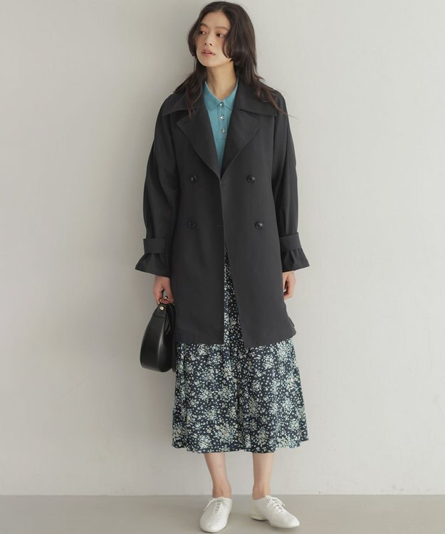 組曲 L リラクシング トレンチコート ネイビー系