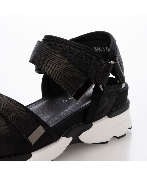 MODE ET JACOMO <carino>厚底クロスベルトスポーツサンダル ブラック