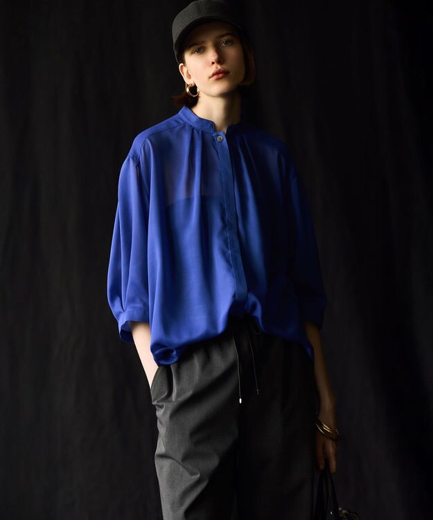 23区 【撥水加工/洗える】ドライ2WAYストレッチ ドロスト ワイド パンツ グレー系