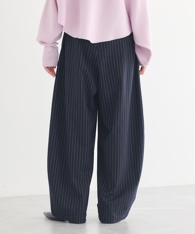 earth music&ecology バルーンパンツ Stripe Navy