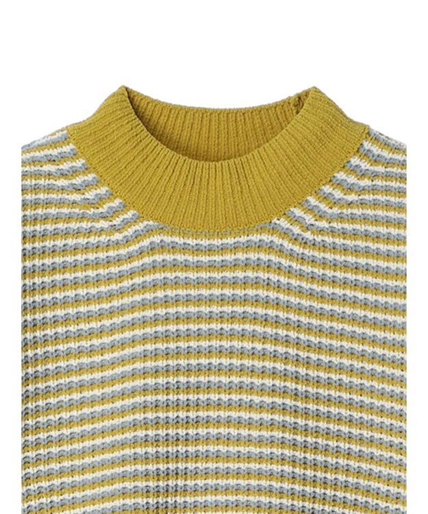 earth music&ecology マットベロアモールプルオーバー Border Yellow