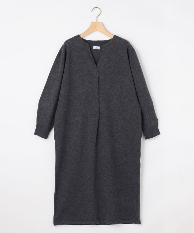 組曲 L キーネックニット ワンピース グレー系