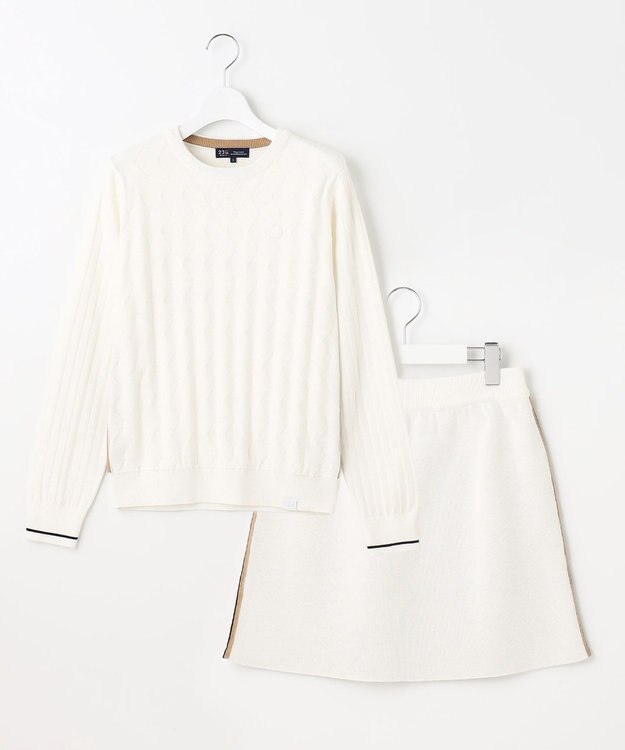 23区GOLF 嬉しいセット企画【ニット＋リバーシブルスカート】【WOMEN】 カラーニットアップ アイボリー系