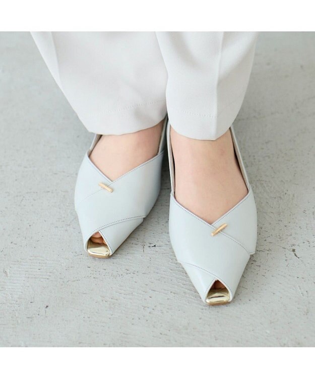 MODE ET JACOMO <carino>オープントゥパンプス グレー