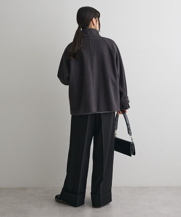 CRAFT STANDARD BOUTIQUE スタンドカラーメルトンショートコート Charcoal Gray