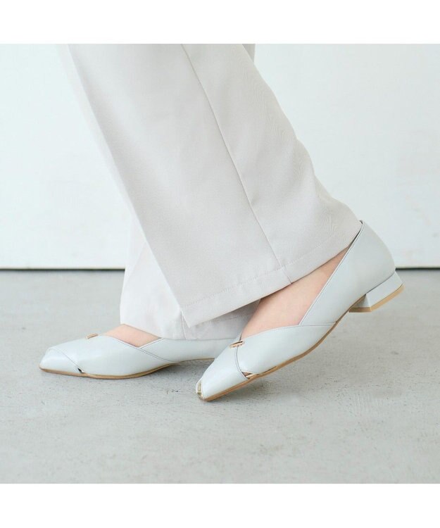 MODE ET JACOMO <carino>オープントゥパンプス グレー